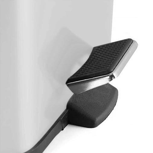 SOGA 2X Foot Pedal Stainless Steel Square Trash Bin White 12L