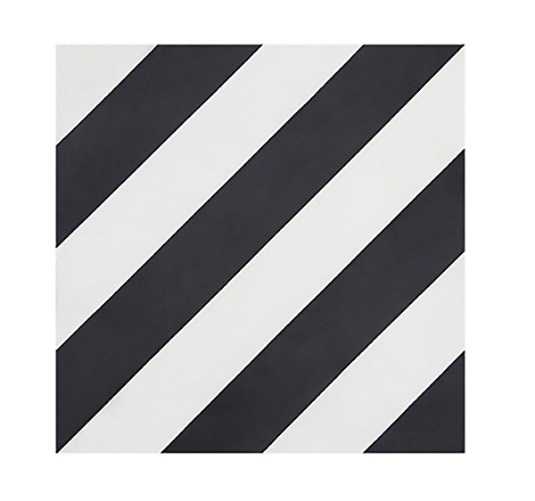 4 Carreaux de ciment véritable 0,16m2 / Carreaux de ciment artisanaux coloris noir/blanc pour sol et mur - l.20 x L.20 cm