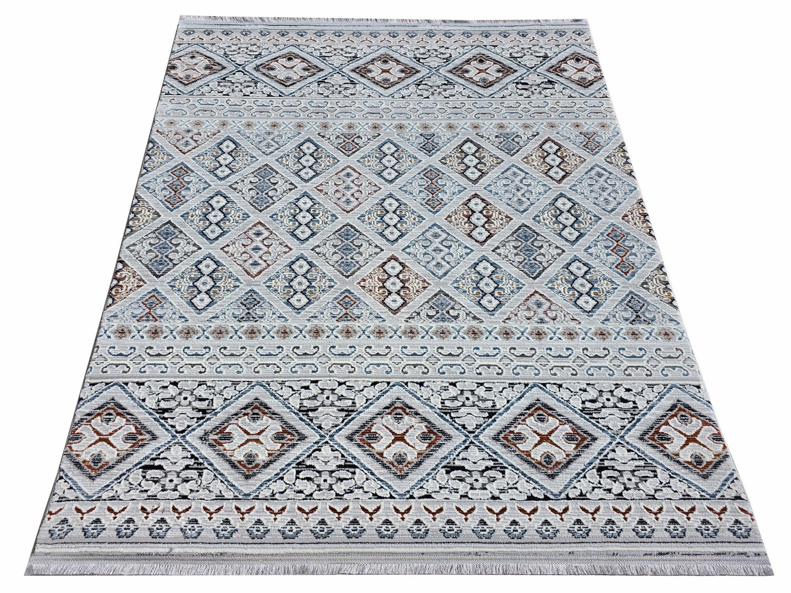 Dywan z frędzlami Emir 461 kolorowy niebieski 120x170 do salonu pokoju
