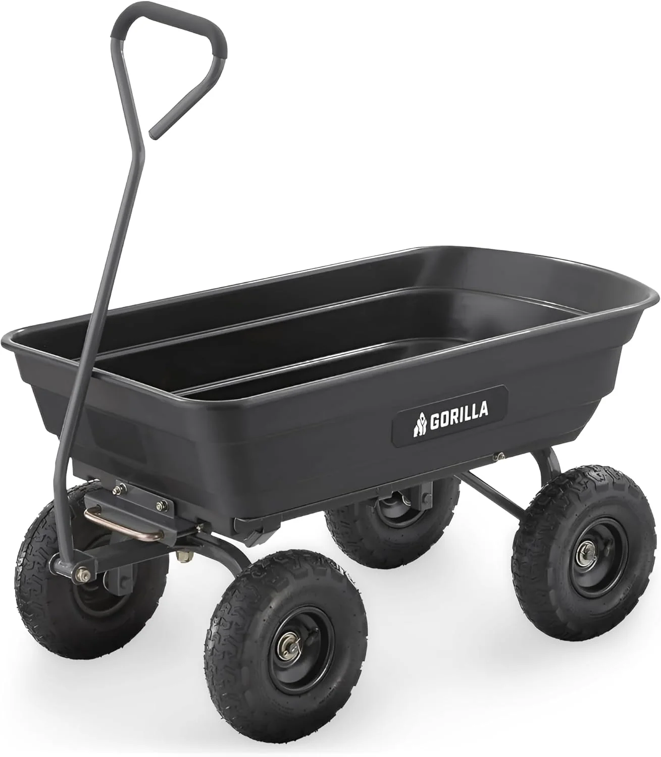 Heavy-duty multi-purpose garbage transfer cart garden cart, equipped with pneumatic tires, capacity 4 cubic feet - 600 pounds load capacity, outdoor wheeled cart, suitable for garden, gardening and landscaping work.(Garden�� Yard)