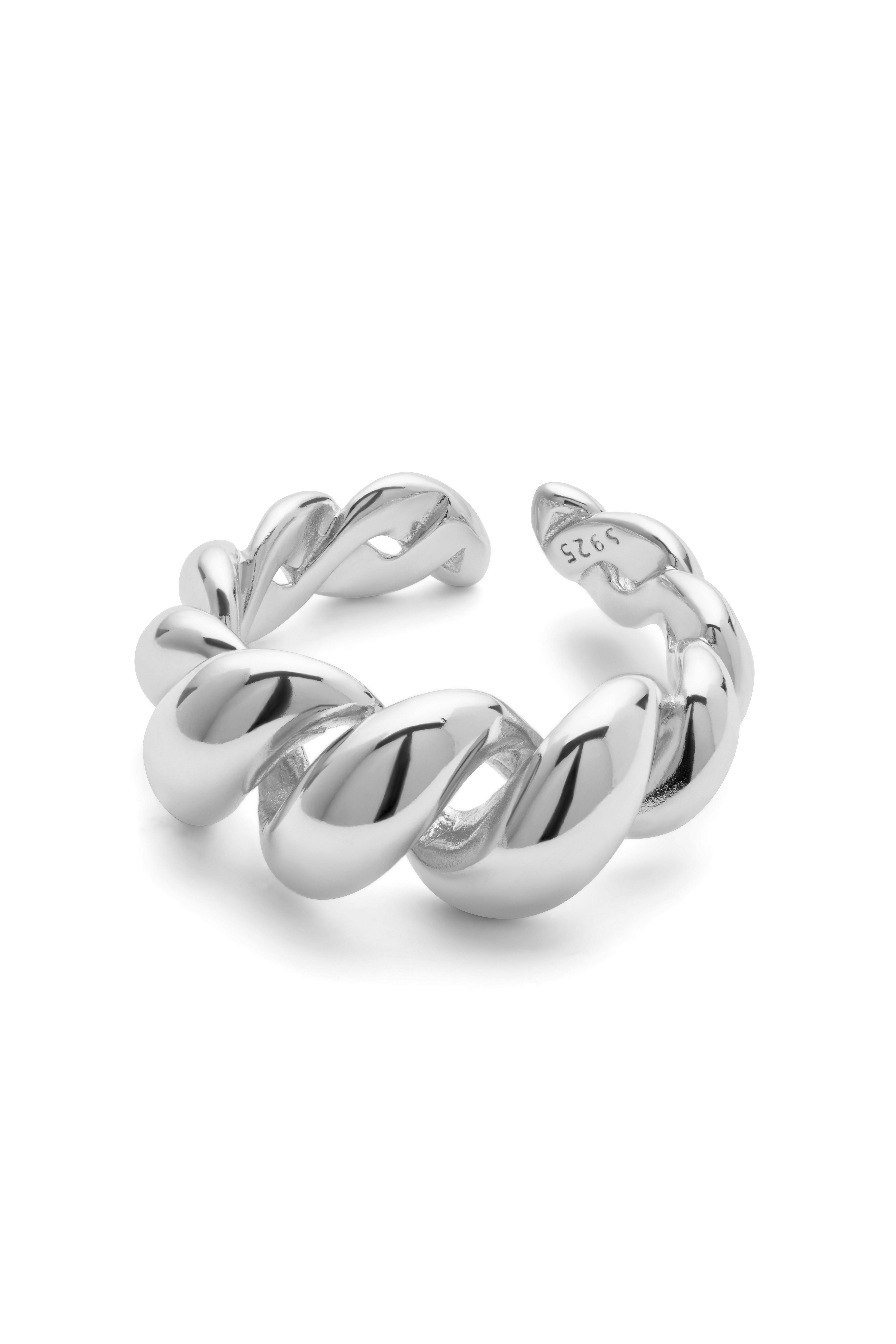 Elk & Bloom Silver Twist Link Ring