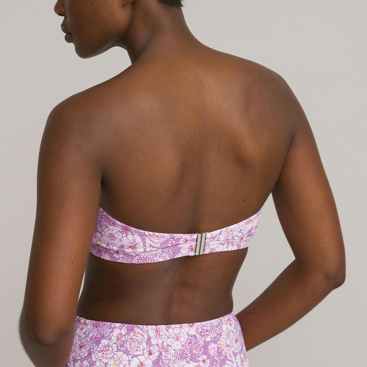 Haut de maillot de bain bandeau imprimé fleurs