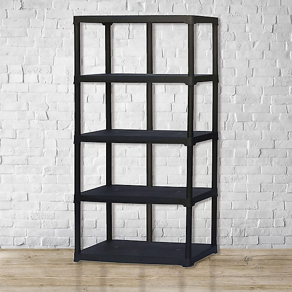 Armoire d'extérieur Damme, Etagère d'extérieur, Armoire de balcon polyvalente, Armoire d'extérieur, Anthracite, 100x40h176 cm