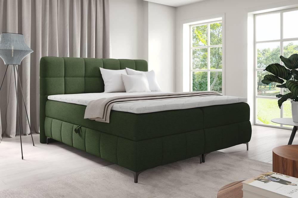 Boxspring Adras chenille 160 x 200 cm met opbergruimte en topper