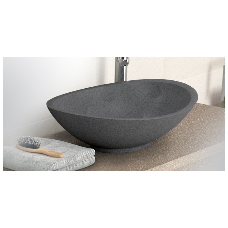 Vasque à poser ovale en granit ALLIBERT