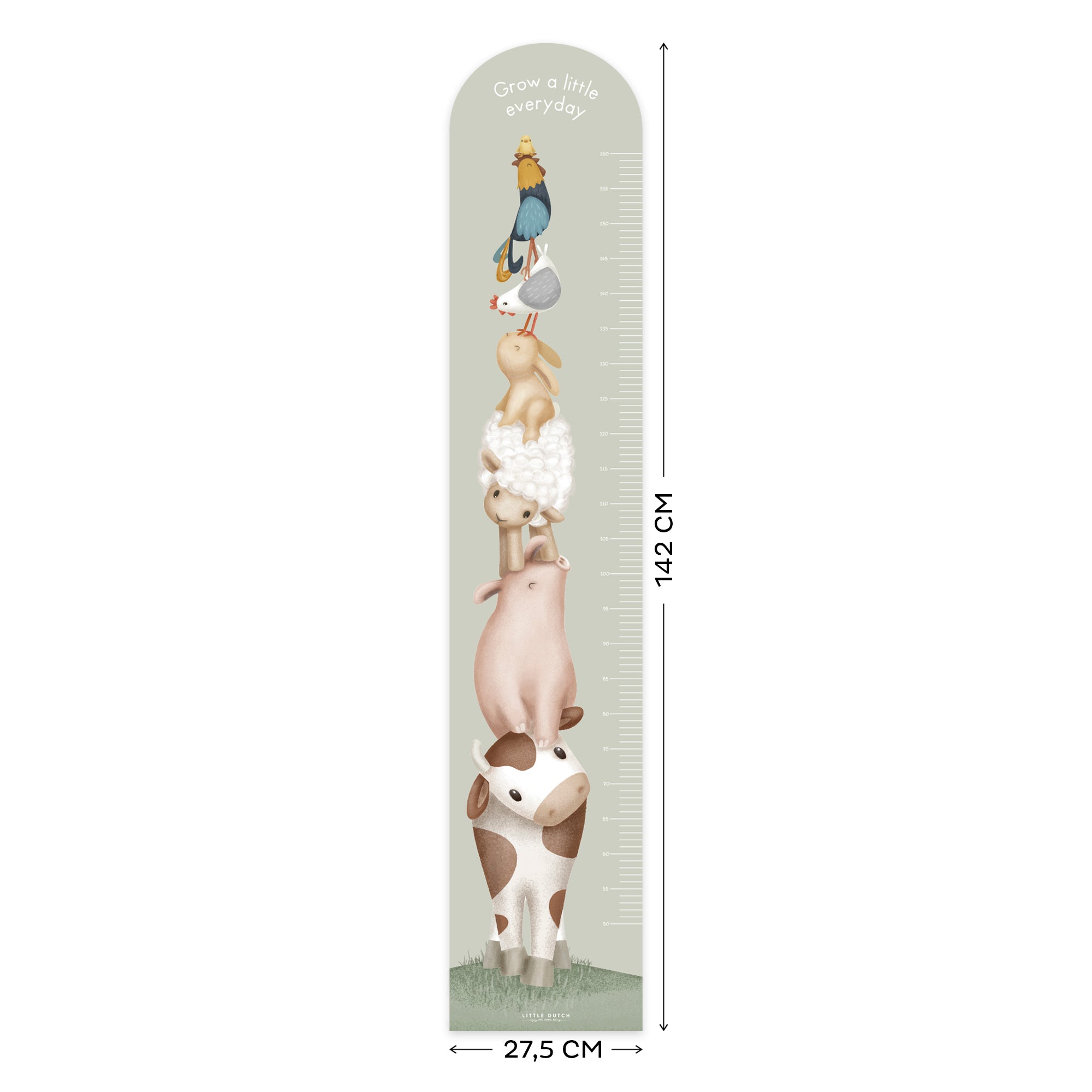 Little Dutch Groeimeter - Little Farm - Muursticker op vliesbehang 142cmx27.5cm