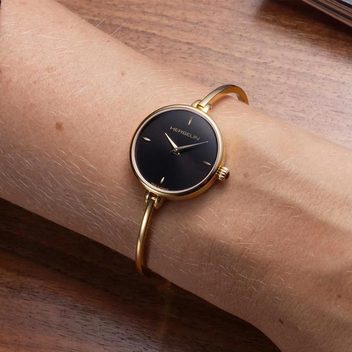 FIL – QUARTZ RONDE – DORÉ & NOIR