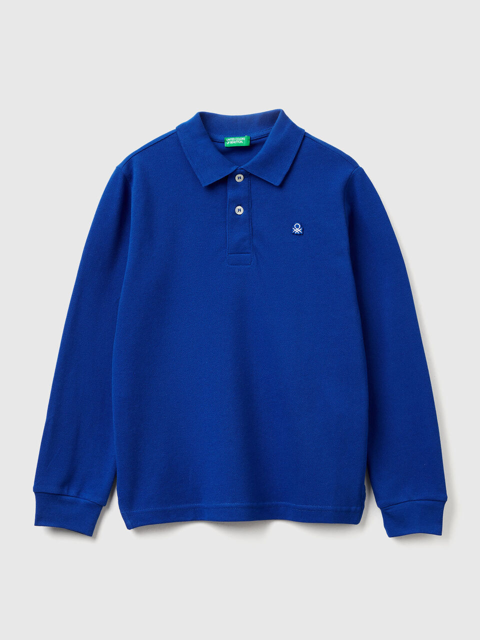Long sleeve polo in cotton