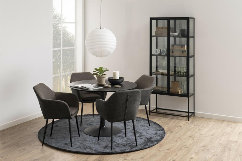 WITRYNA Seaford czarna WYSOKA loft metalowa 4 PÓŁKI