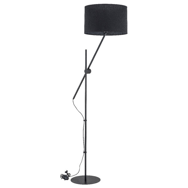 Lampa podłogowa czarna LORA 1xE27x15W wym:155x50x50cm Alfa