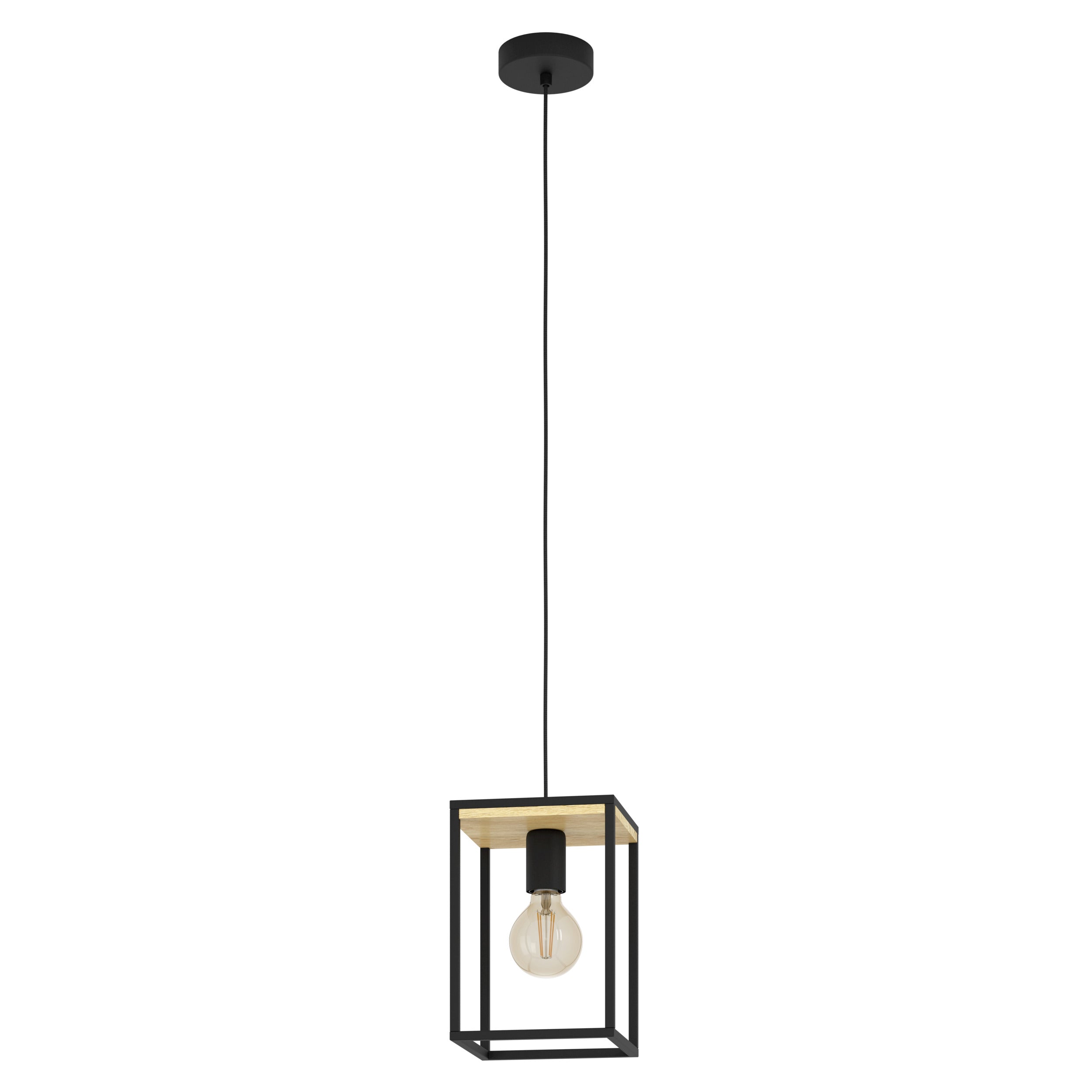 EGLO hanglamp Libertad - e27 - 18 cm - zwart/bruin