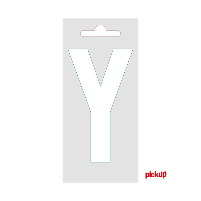 Lettre Y adhésive blanche 9 cm PICKUP