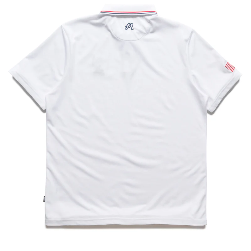Malbon Golf Eagle Buckets Performance Pique Polo - White