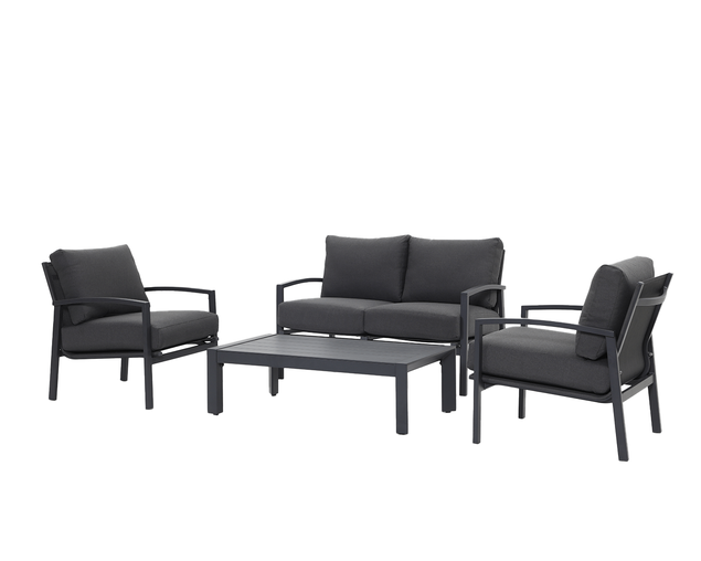 Jette 4 Seater Lounge Bundle - Gunmetal Grey