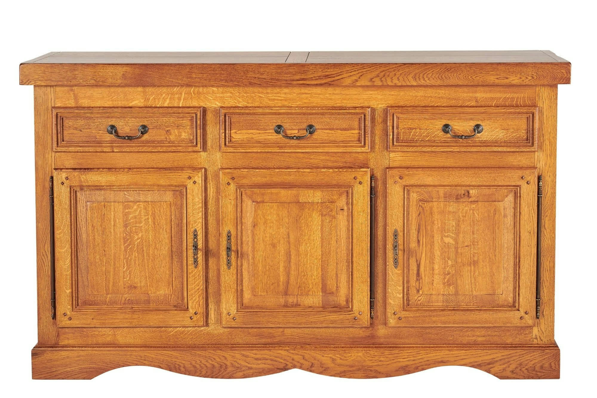 LA BRESSE - Bahut en chêne massif 3 portes et 3 tiroirs