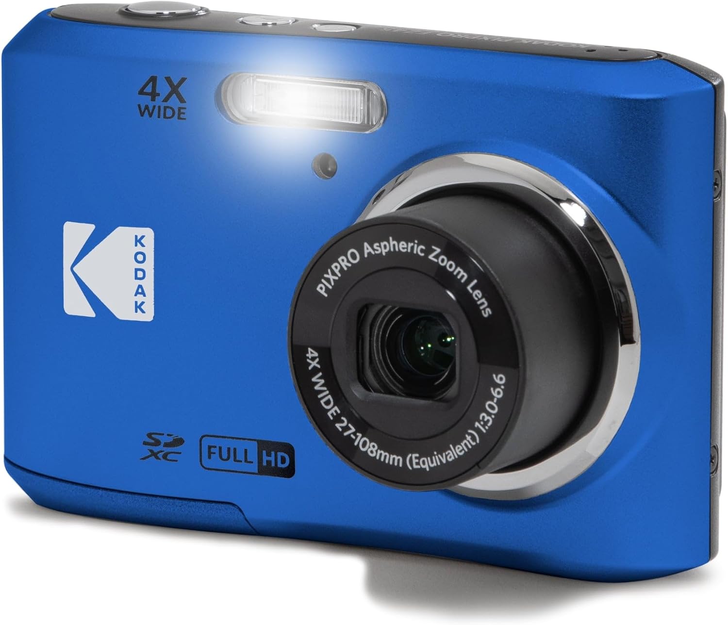 KODAK PIXPRO FZ45-BK 16MP Digital Camera 4X Optical Zoom 27mm Wide Angle 1080P Full HD Video 2.7 LCD Vlogging Camera  Blue