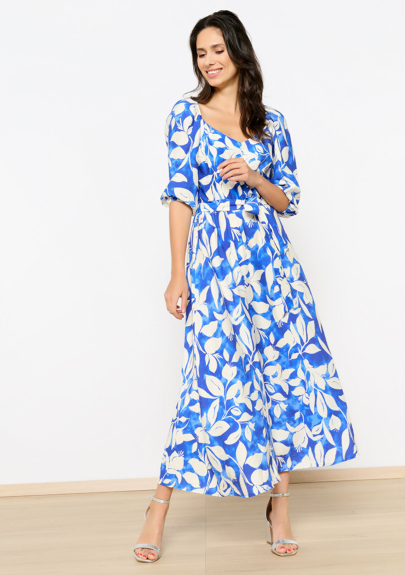 Maxi-jurk met aquarelprint
