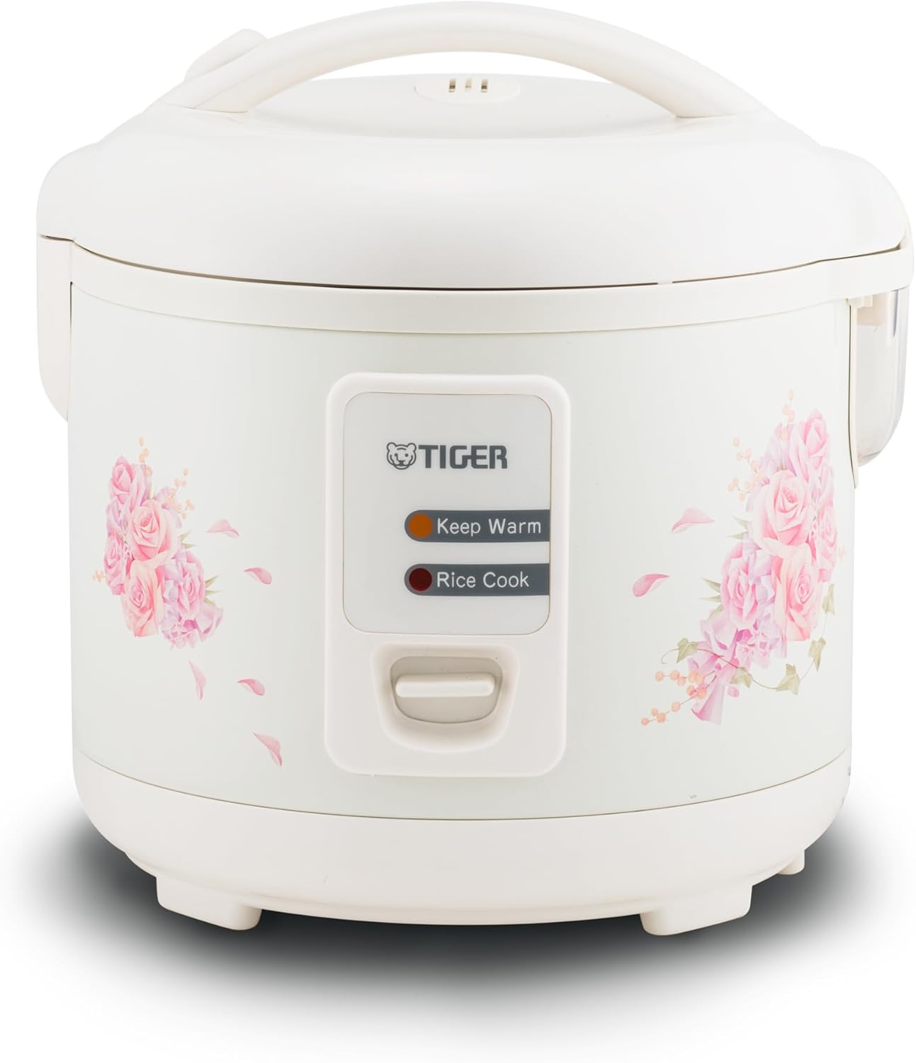 Tiger JAZ-A10U-LF 5.5 Cup Capacity White Rice Cooker with Non-Stick Inner Pot, Retractable Power Cord, and Keep Warm up to 12 hours (Flower)