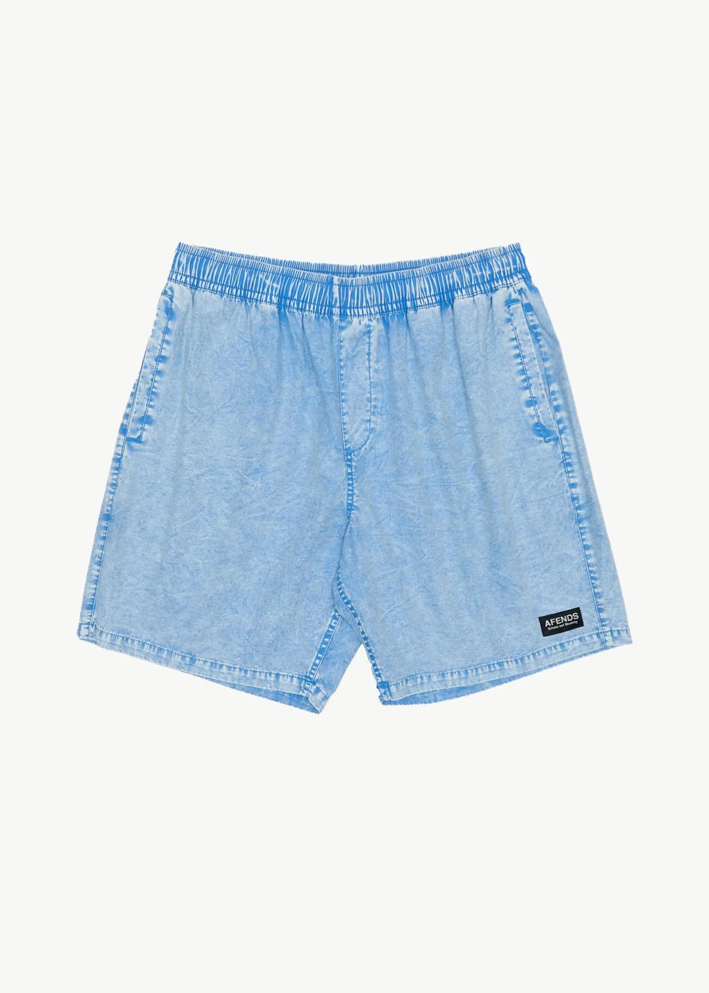 AFENDS Mens The Dopamine - Swim Short 18 - Blue Acid Wash