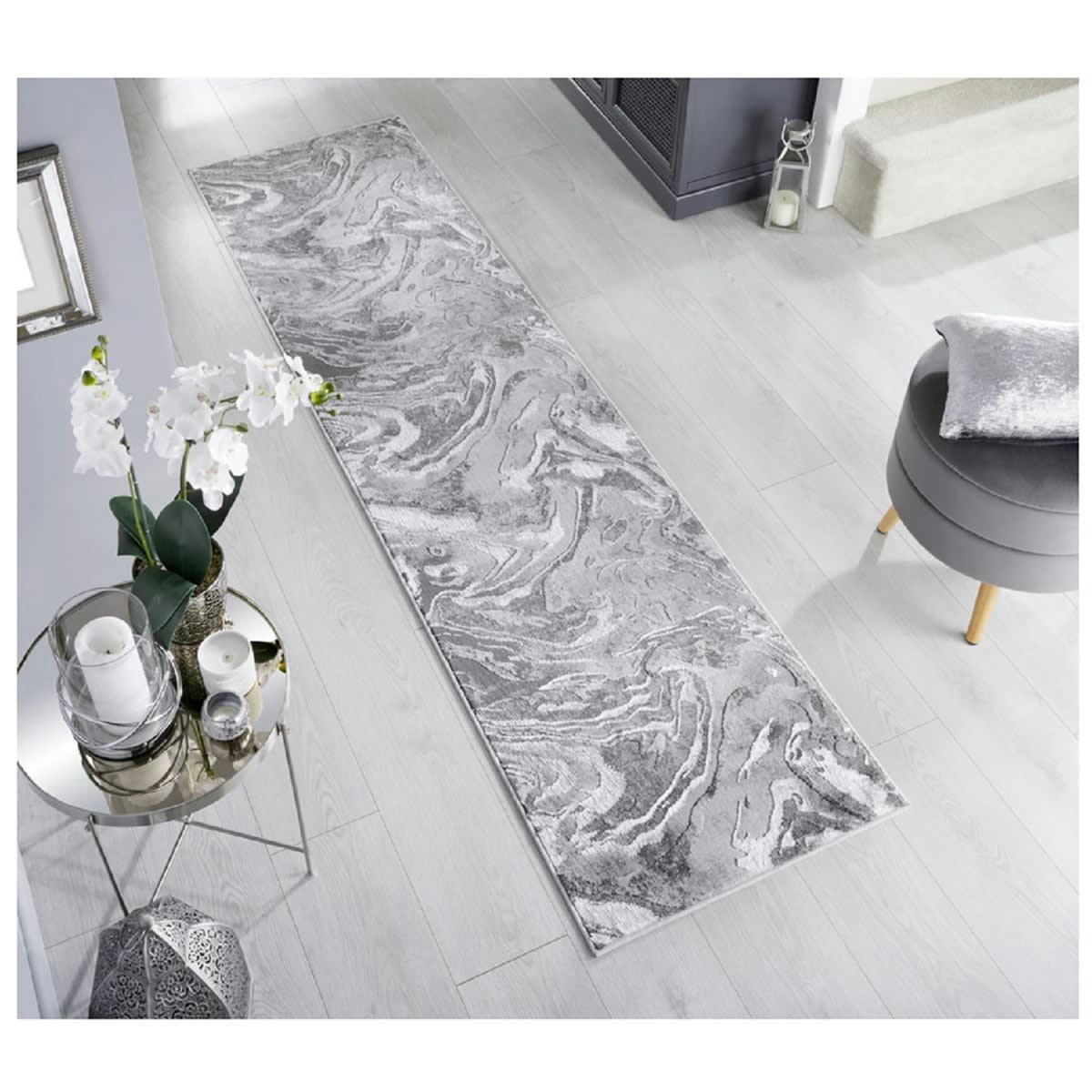 SIRE - Tapis de couloir en polypropylène gris 60x230 cm