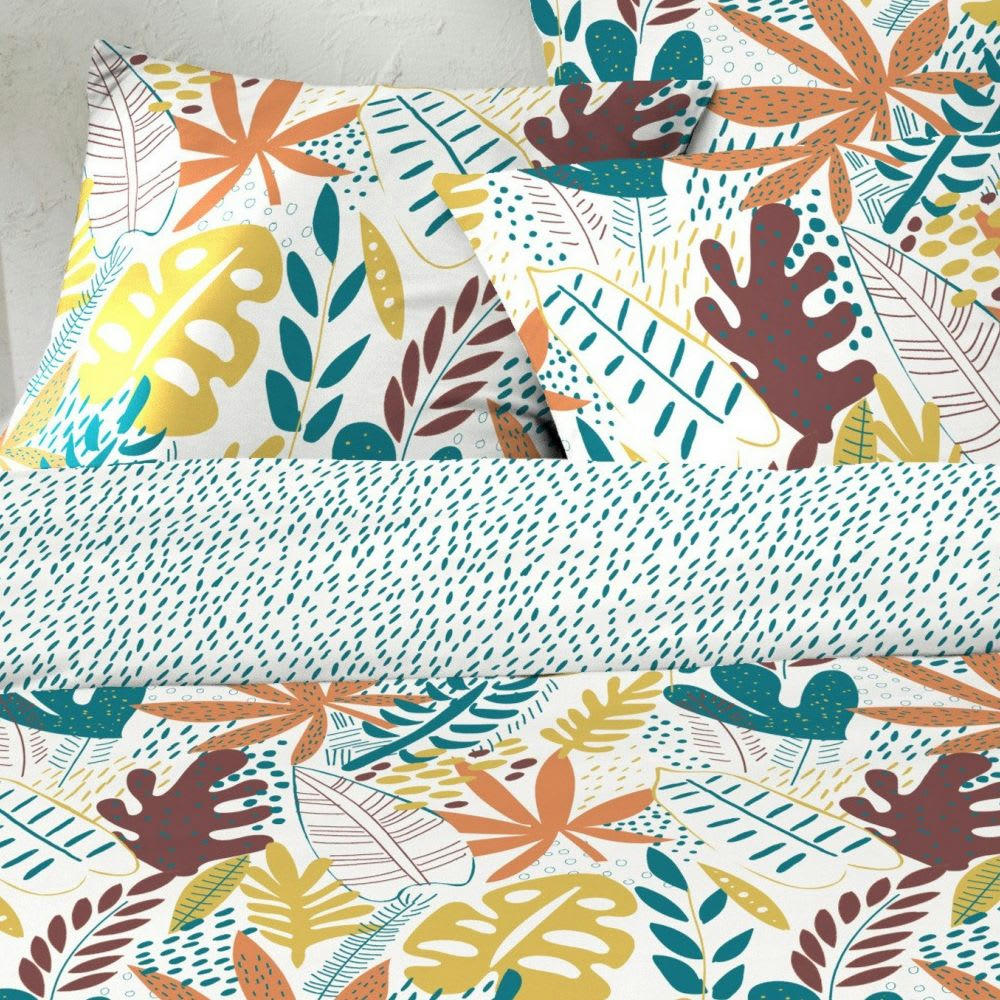 - Parure de lit 2 places coton à motifs 220x240 cm