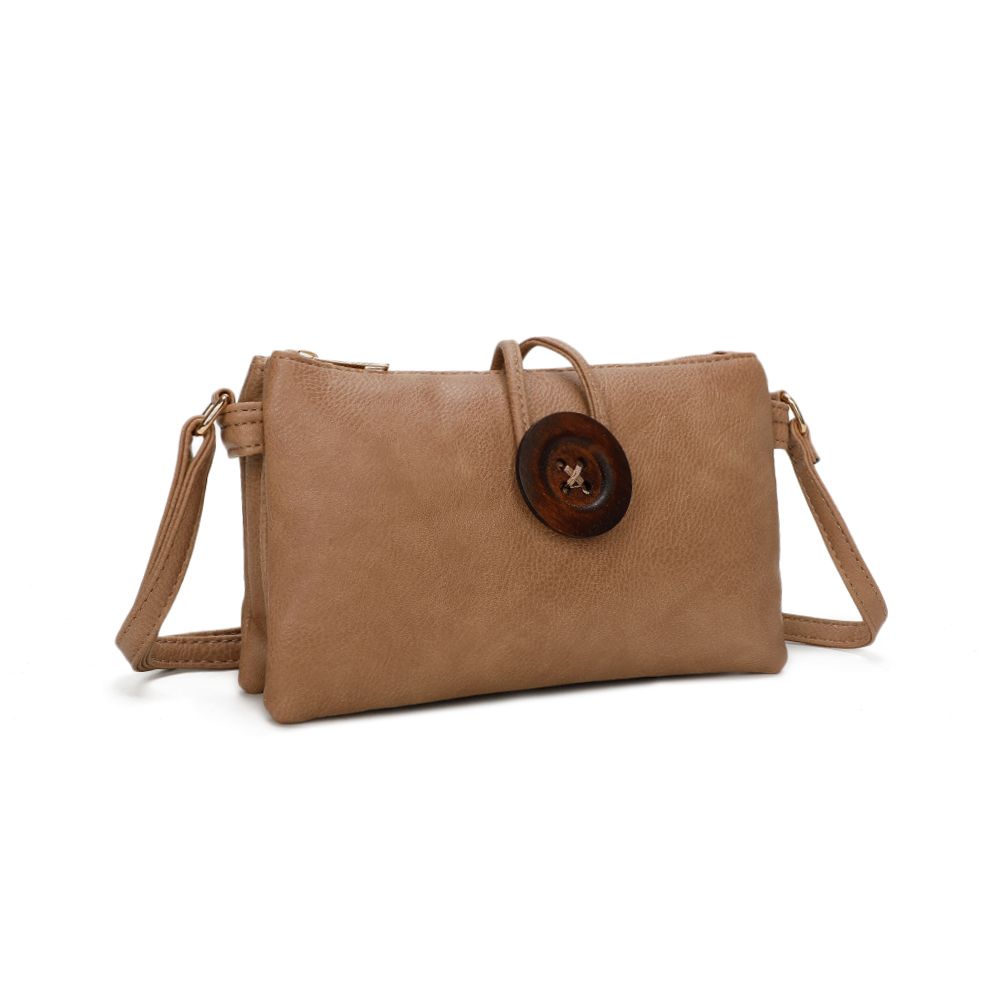 Fontanella Fashion Eterna Wooden Button Dual Compartment Mini Size Crossbody Bag