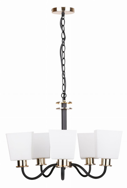 Lampa wisząca czarno-biała-złota SCHUBERT 5xE27x40W Candellux