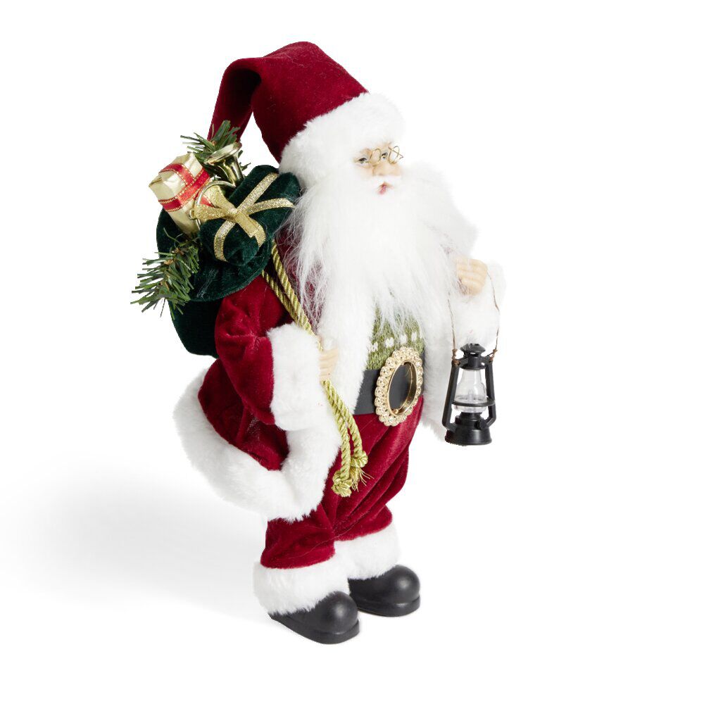 Décoration Père No&euml;l à poser rouge H30cm