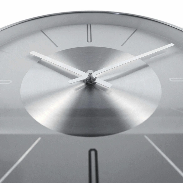 Wanduhr, HxT: 30 x 4 cm, silber, ohne ink. Batterie