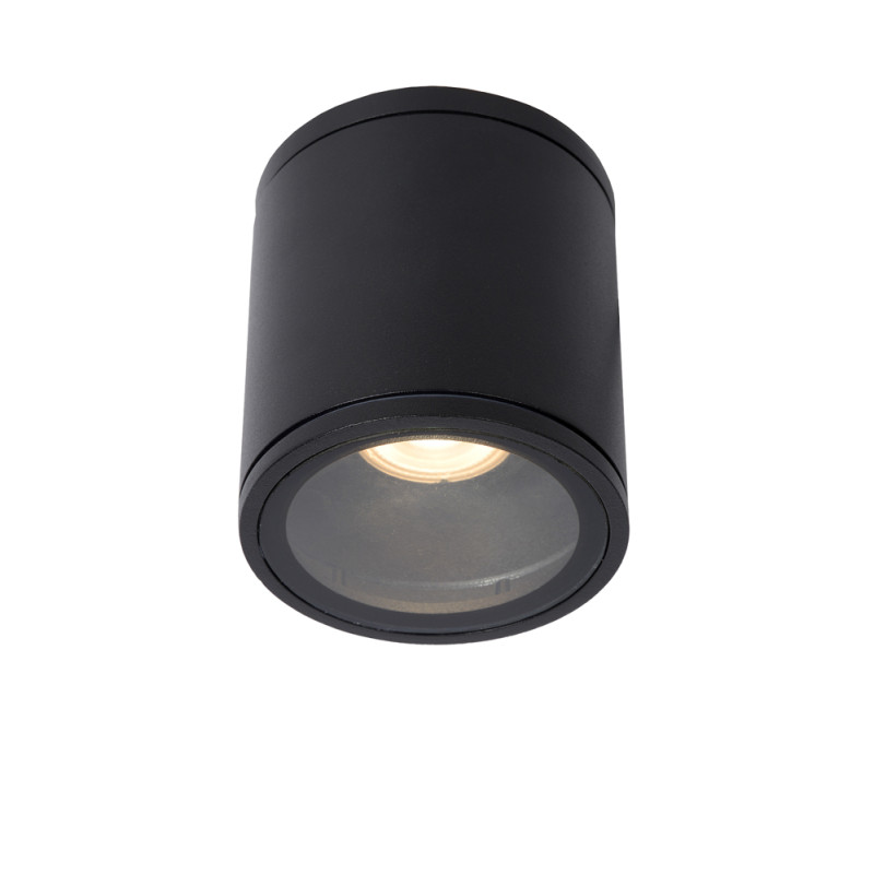 Spot pour salle de bain Aven noir rond GU10 50 W LUCIDE
