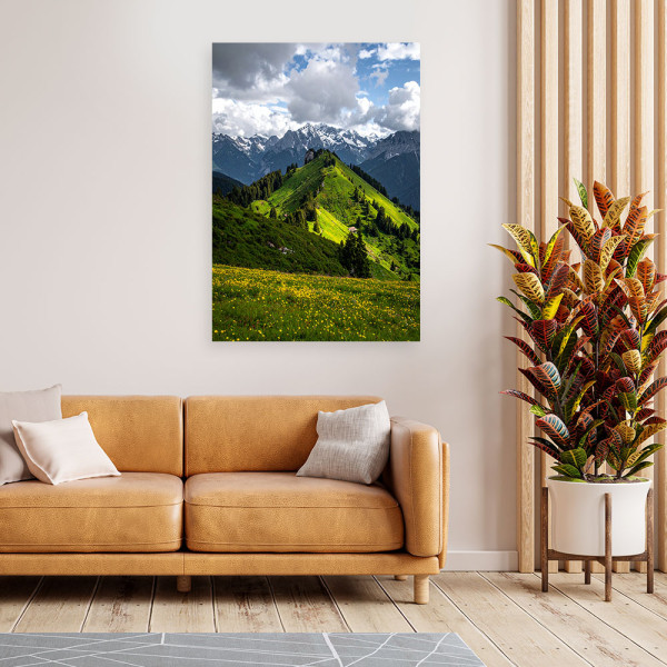 Obraz do salonu sypialni biura, Pejzaż widok góry las natura 20x30