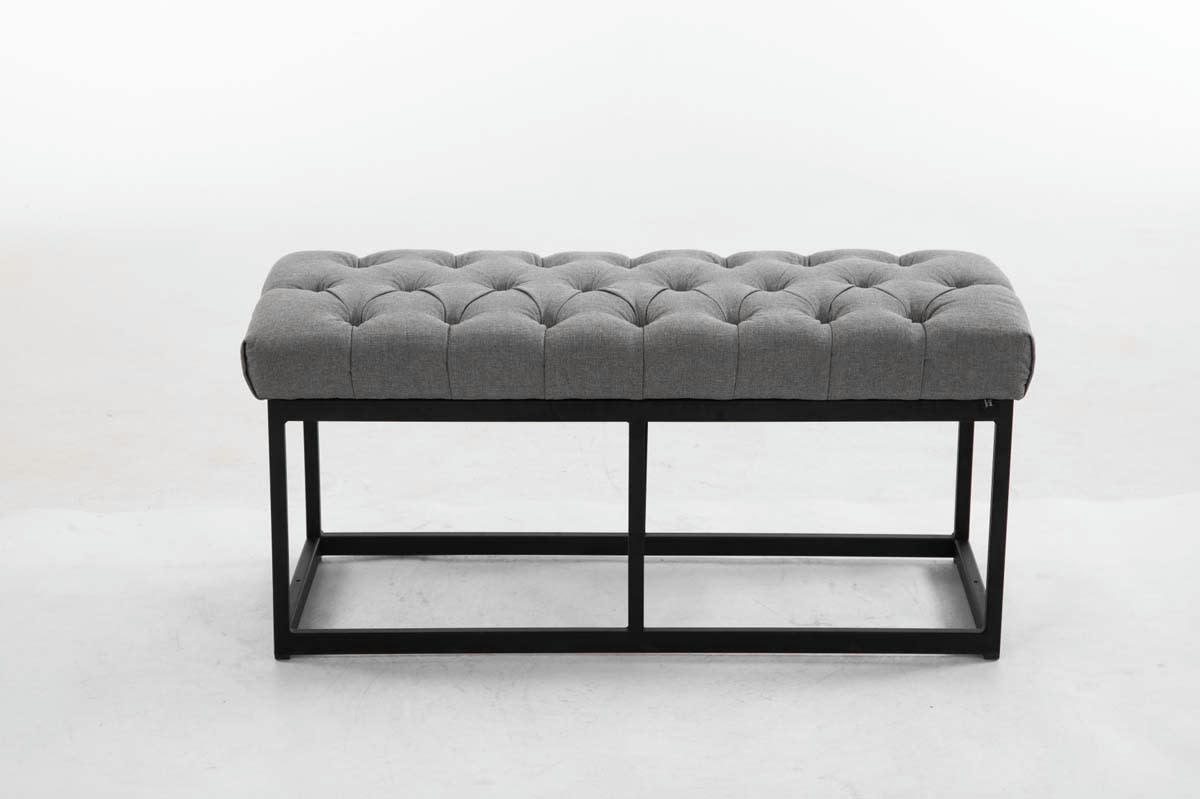 AMUN - Banquette avec pieds en métal assise en tissu Gris
