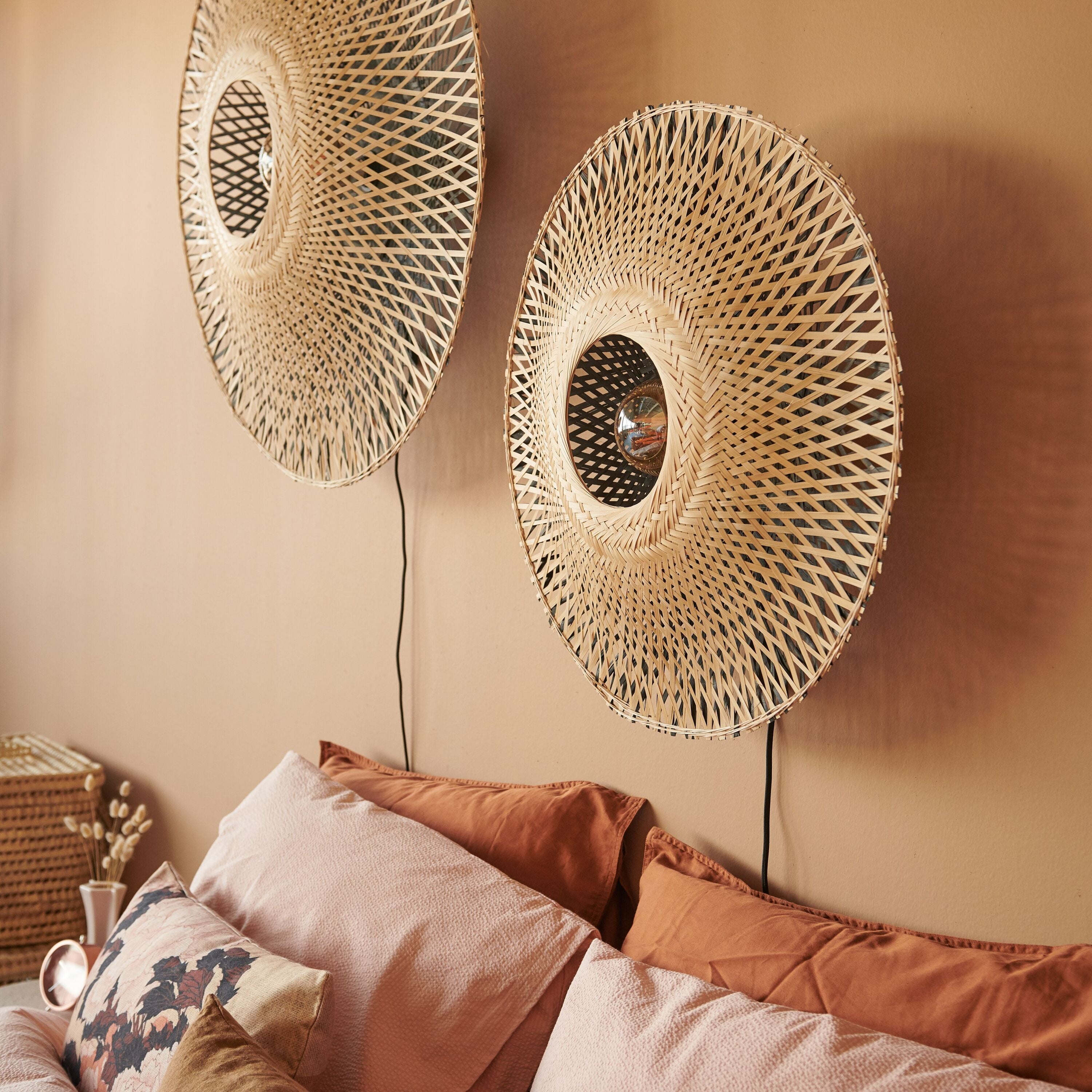 GOOD&MOJO Kalimantan Wandlamp Rond - Ø87cm - Naturel