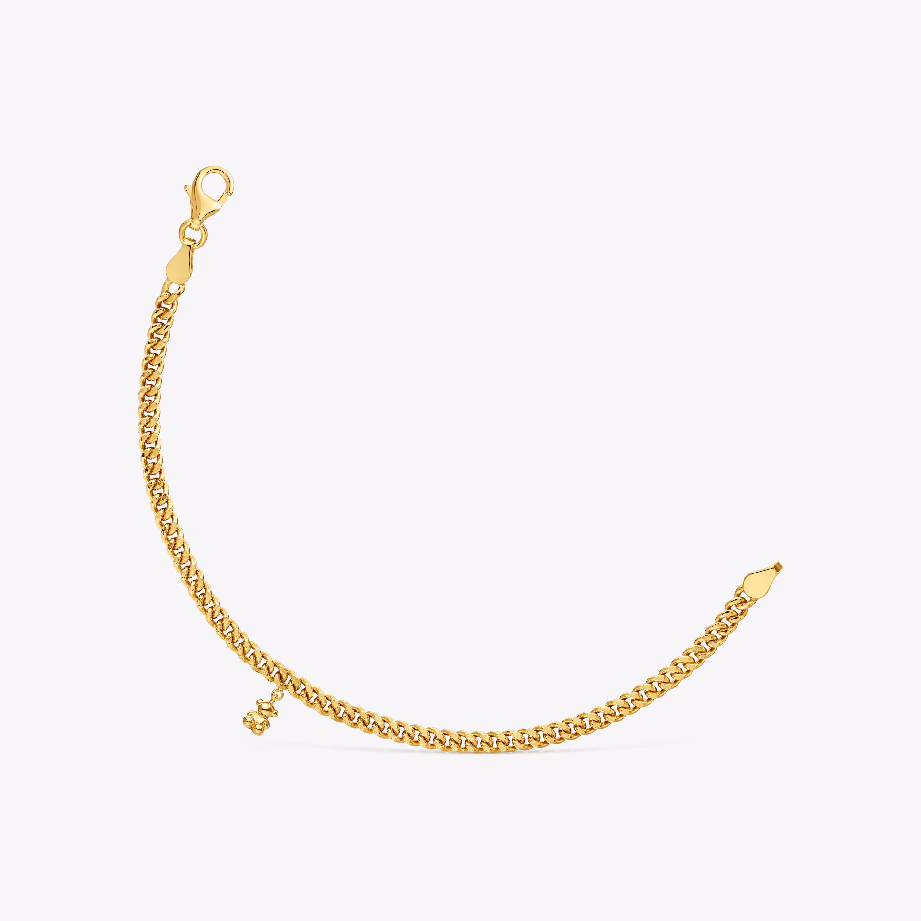Pulsera cadena barbada con baño de oro 18 kt sobre plata Bold Bear