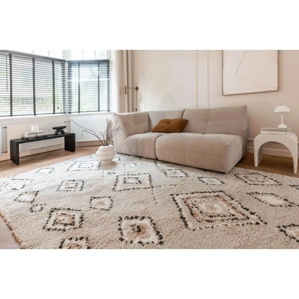 Interieur05 Berber Vloerkleed Ikat grijs/beige - 150 x 80 cm