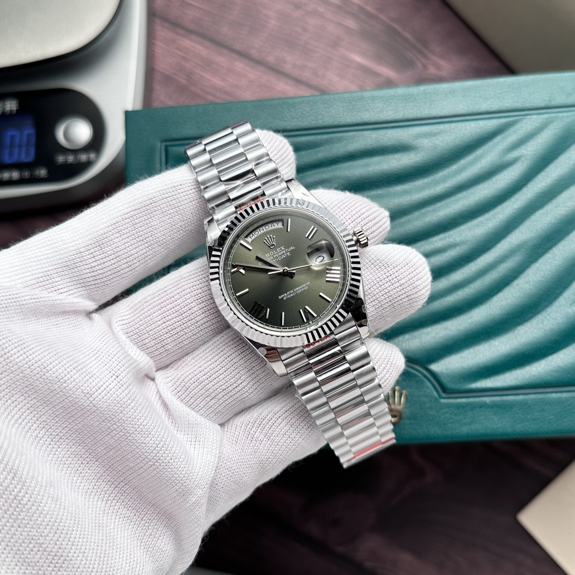 Rolex Day-Date 228236 904L Steel Green Dial 40mm Super Clone