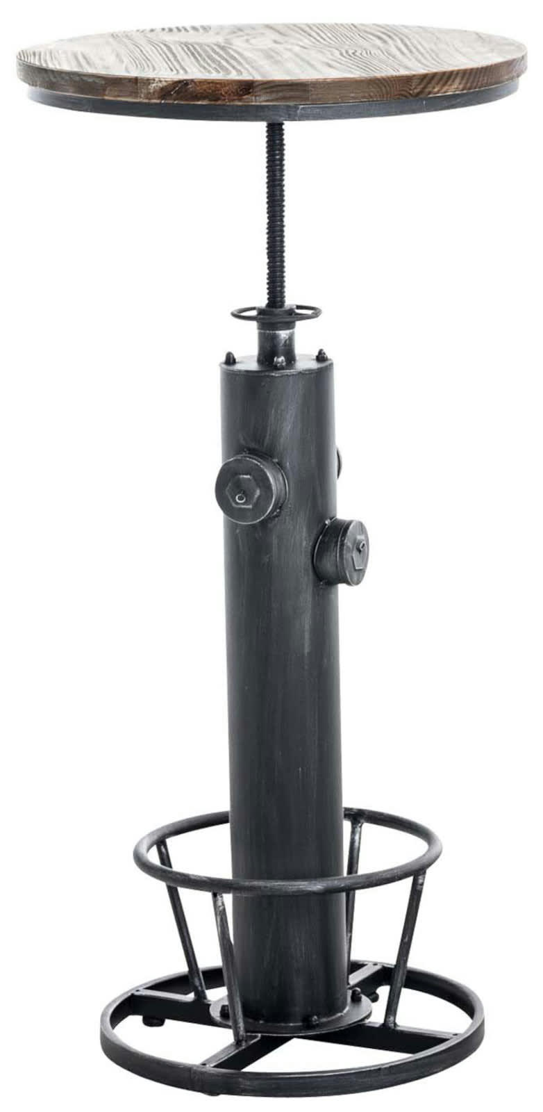 RUHR - Lot 2 Tables hautes réglable en métal Argent antique