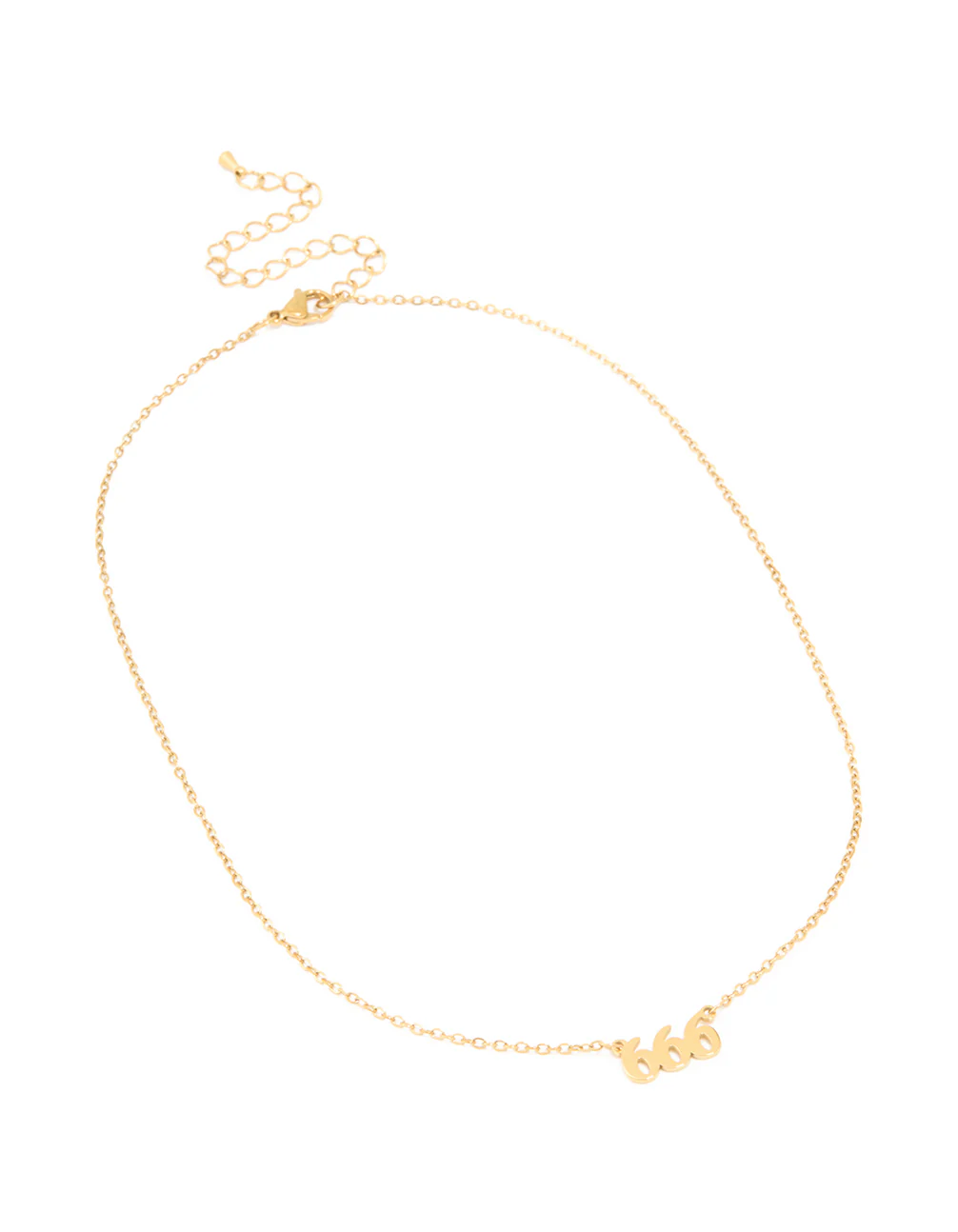 Waterproof Gold Plated Stainless Steel Angel Number 666 Necklace