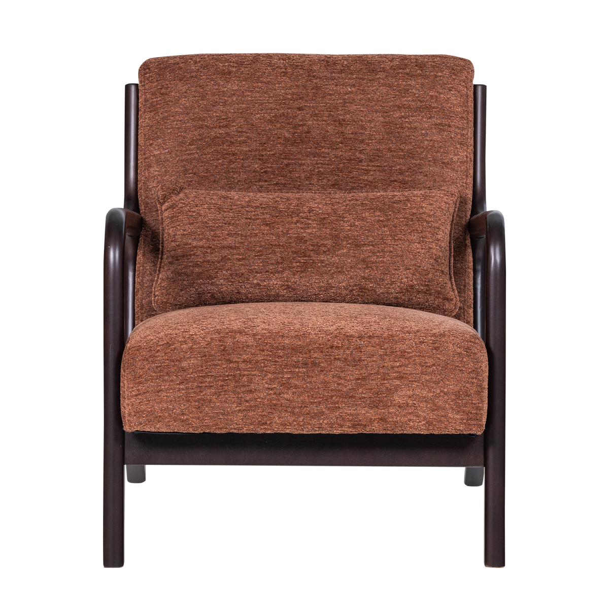 WOOOD fauteuil Mark - Chenille - Bruin - 75x67x82