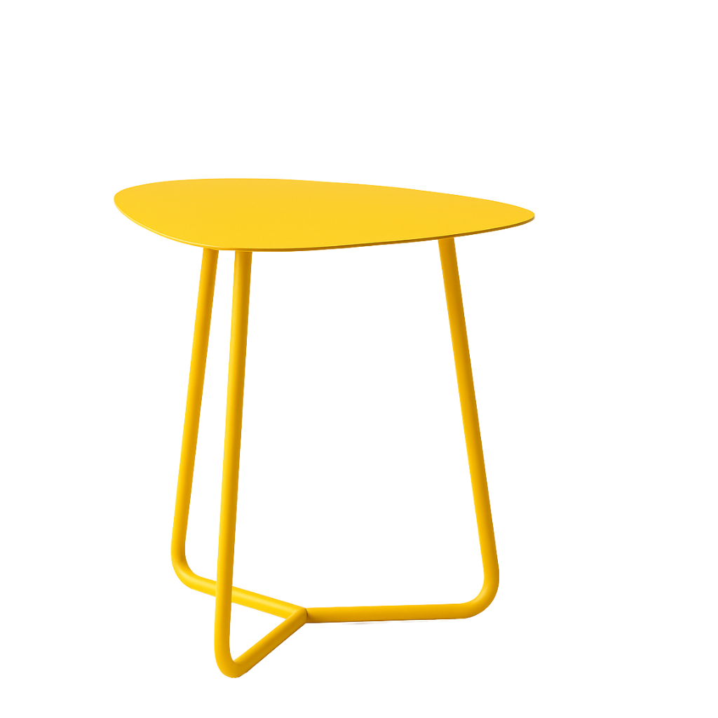 Stolik Kawowy, Design, Metalowy, Żółty TRÓJKĄT