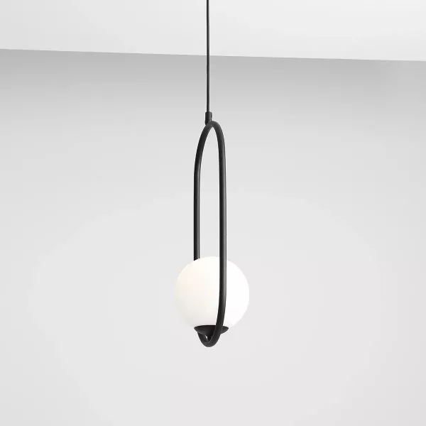 Lampa wisząca czarno-biała Riva 1xE14x10W wym: 200x18,5x25 cm Aldex