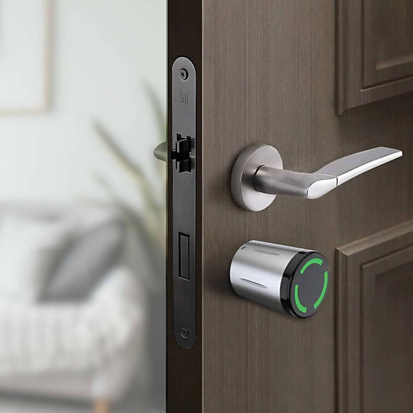 Cylindre électronique de serrure connecté étanche locky-13 à badge rfid mifare