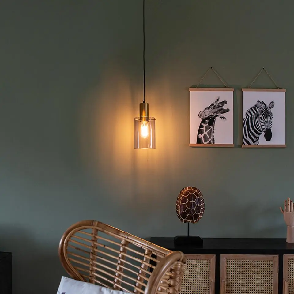 Qazqa hanglamp vidra goudkleurig e27