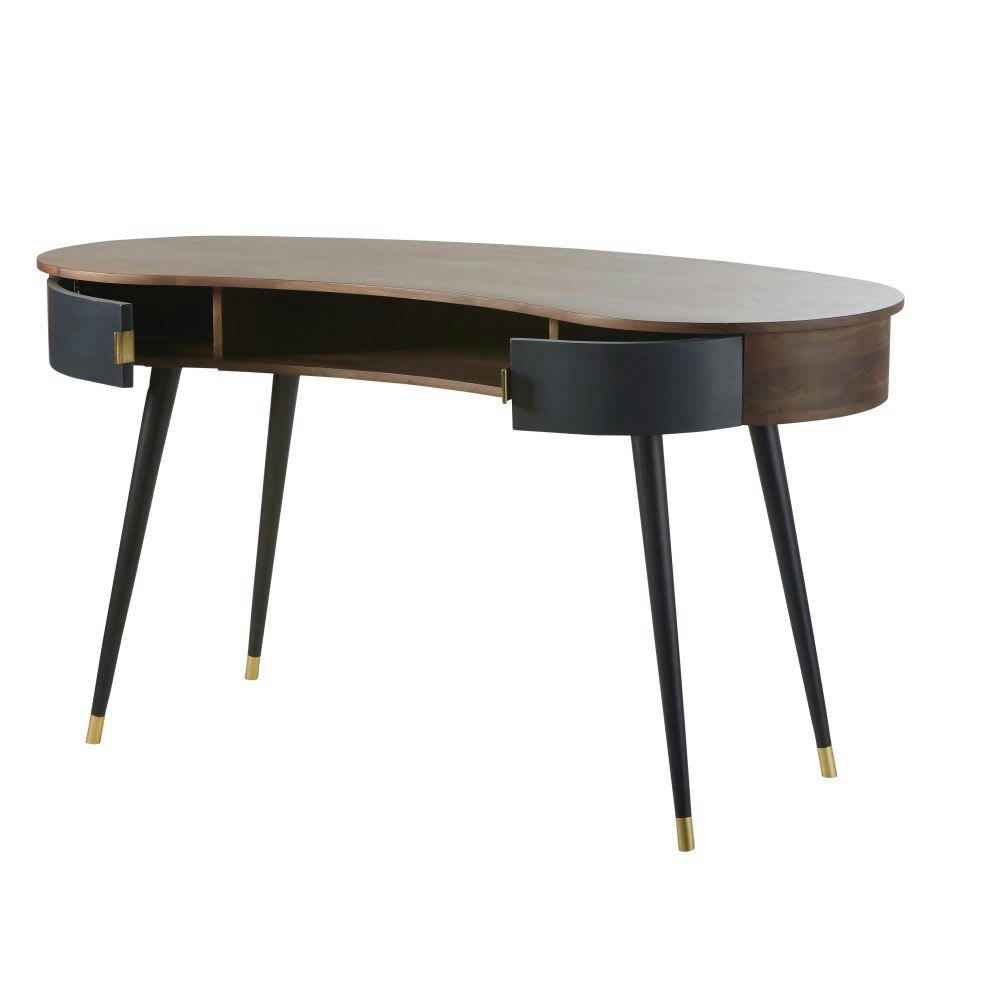 Sterling - Bureau vintage 2 tiroirs en métal noir