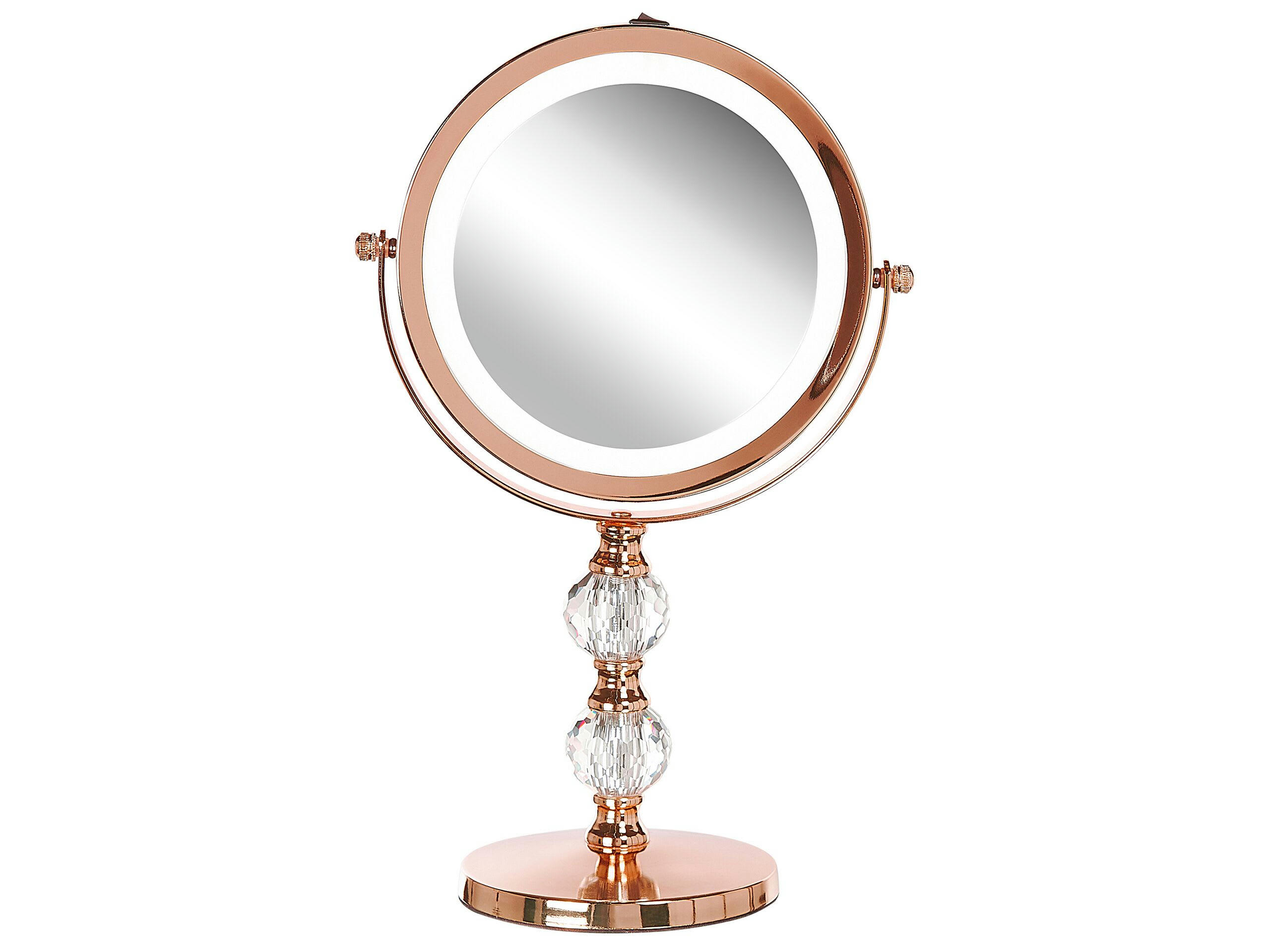 CLAIRA - Miroir de table en métal rose doré 34x18
