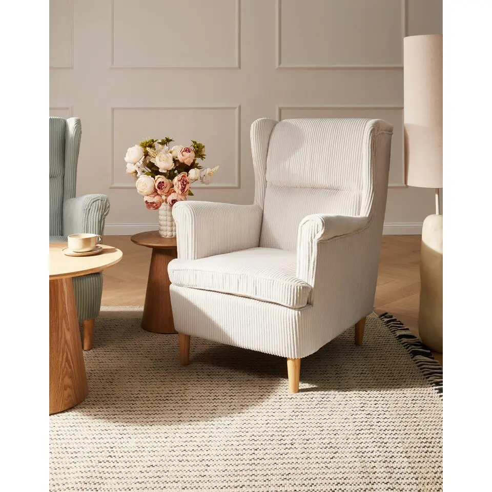 ABSON - Fauteuil - Lichtbeige - Corduroy