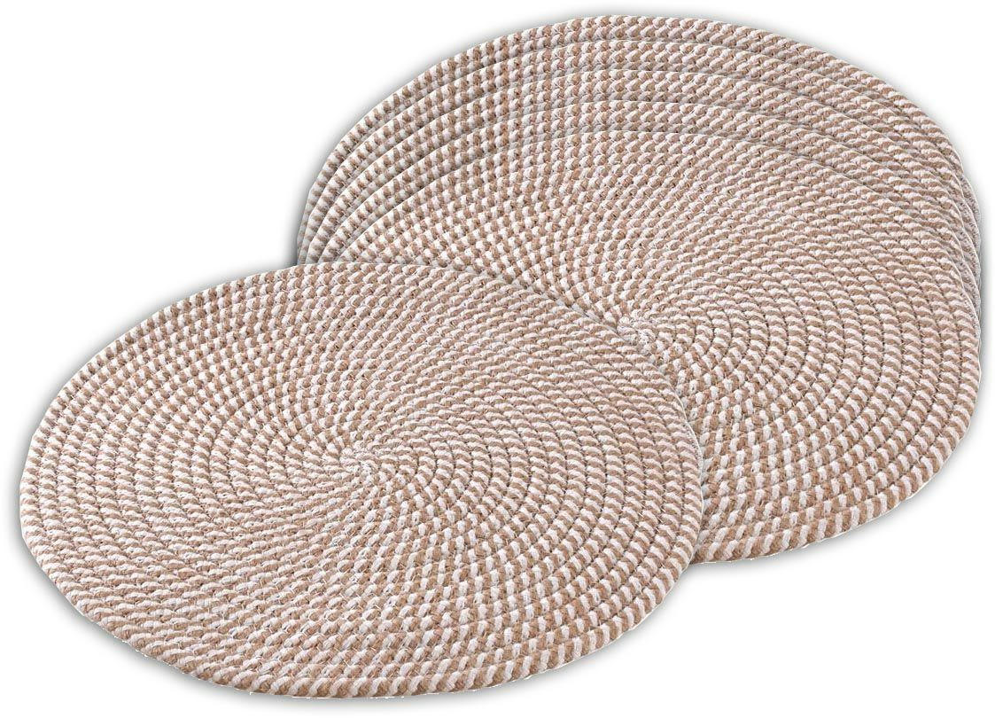 - Set de table rond en jute (lot de 6)