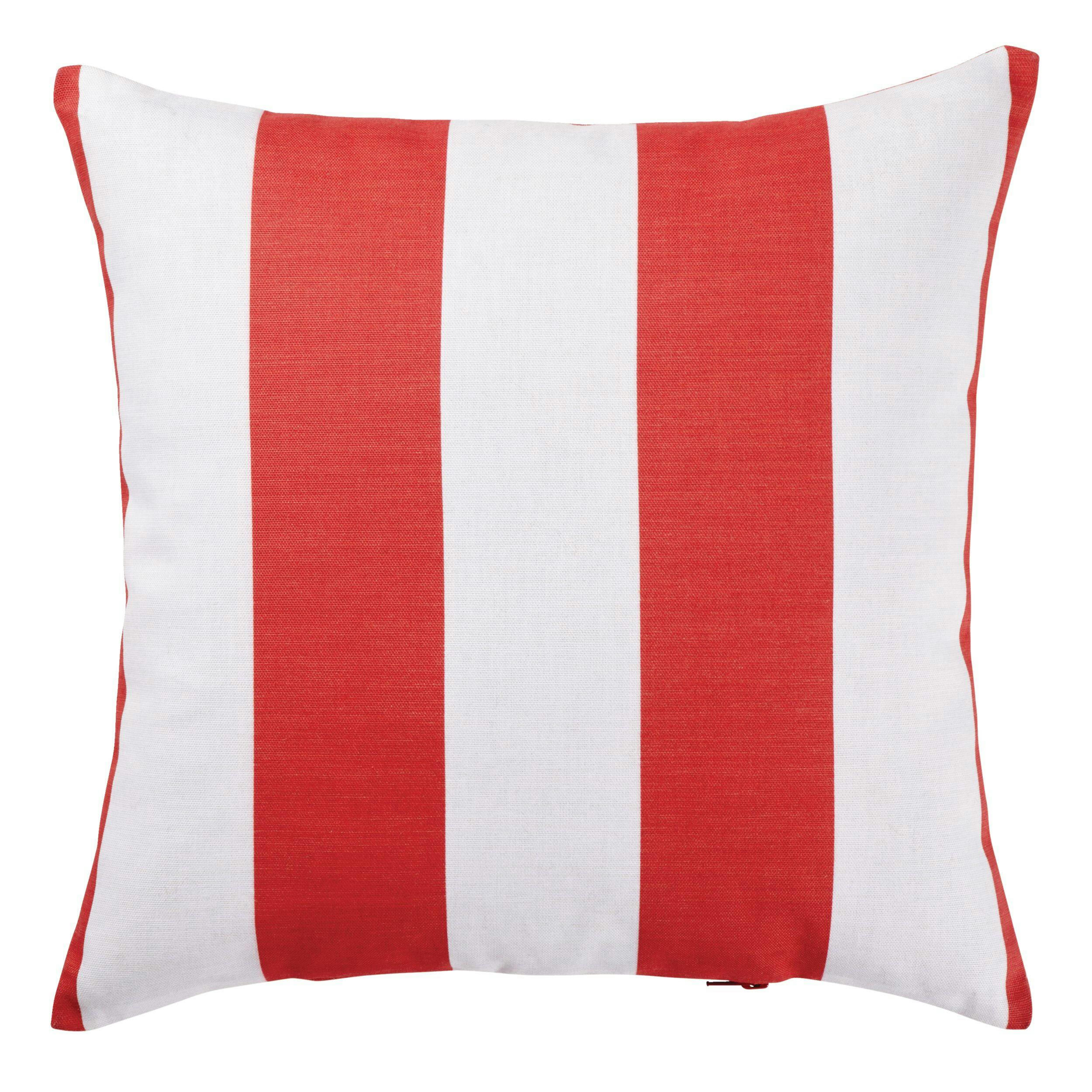 For Living Cabana Stripe Toss Cushion/Throw Pillow, 16-in x 16-in, Red