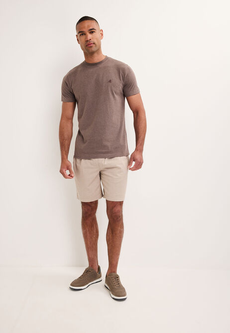 Mens Brown Cotton Blend T-Shirt
