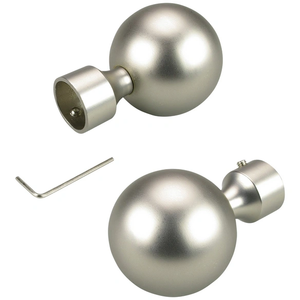 Endstück, Kugel, 16 mm, 2 Stück, Silber
